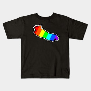 Gabriola Island Silhouette in Rainbow Pattern - Colourful Colours - Gabriola Island Kids T-Shirt